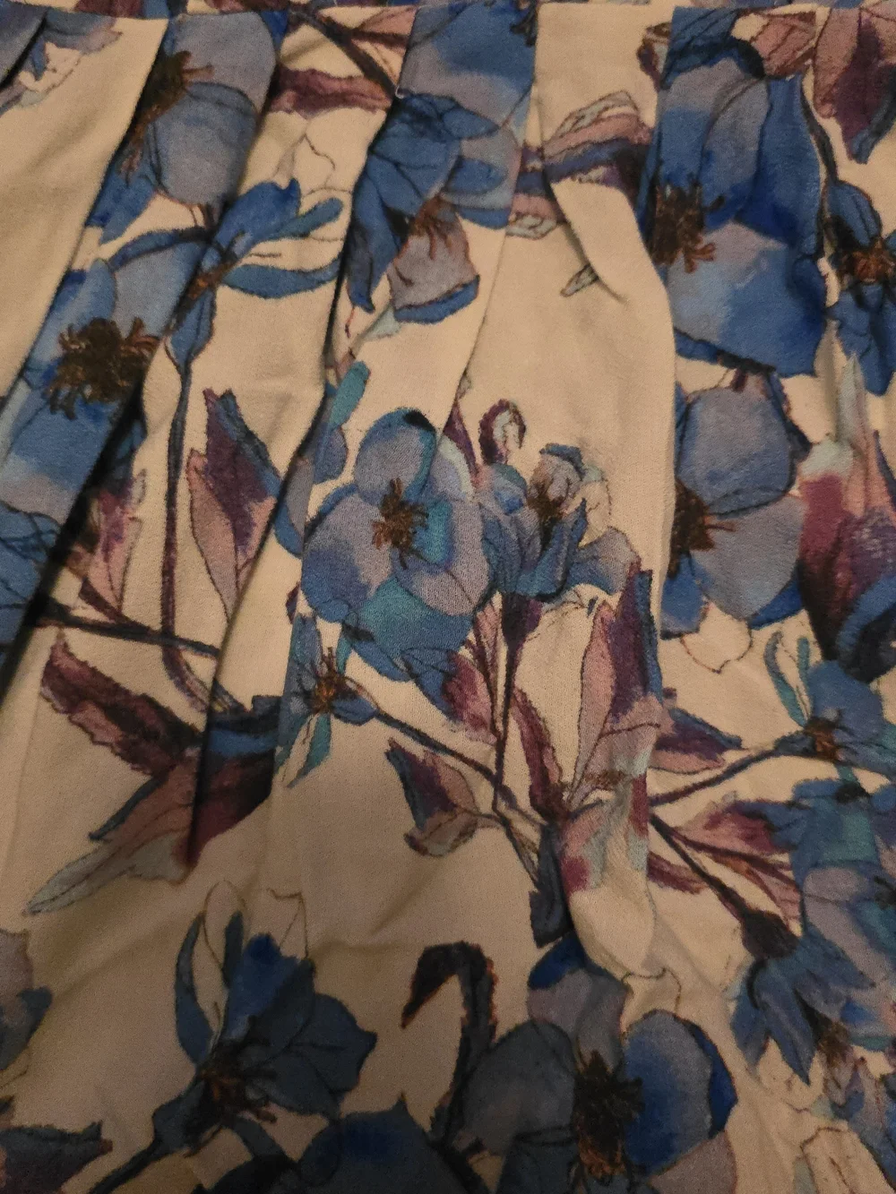 Free People Blue Floral Keyhole Long-Sleeve Mini Dress